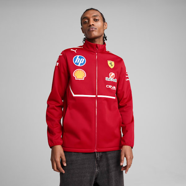 Scuderia Ferrari Team Men's Softshell Motorsport Jacket, Dark Cherry, extralarge-IND