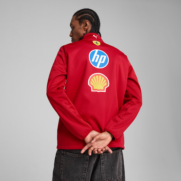 Scuderia Ferrari Team Men's Softshell Motorsport Jacket, Dark Cherry, extralarge-IND