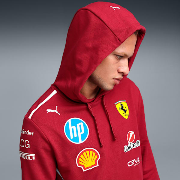 Scuderia Ferrari 2025 Team Men's Motorsport Hoodie, Dark Cherry, extralarge-IND