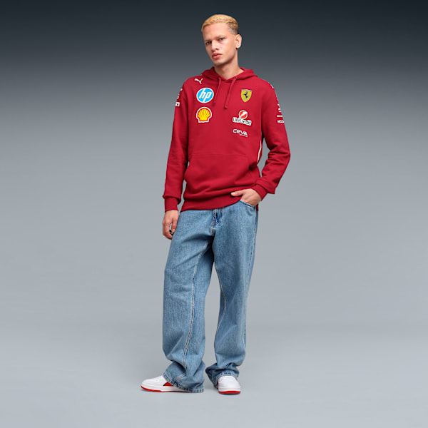Scuderia Ferrari 2025 Team Men's Motorsport Hoodie, Dark Cherry, extralarge-IND