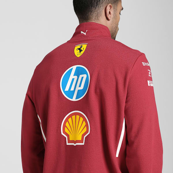 Scuderia Ferrari 2025 Team Men's 1/2 Zip Motorsport Sweatshirt, Dark Cherry, extralarge-IND