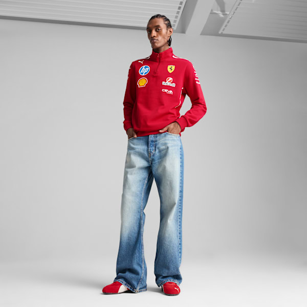 Scuderia Ferrari HP 2025 Team Quarter-Zip Sweatshirt Men, Dark Cherry, extralarge
