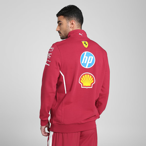 Scuderia Ferrari 2025 Team Men's 1/2 Zip Motorsport Sweatshirt, Dark Cherry, extralarge-IND
