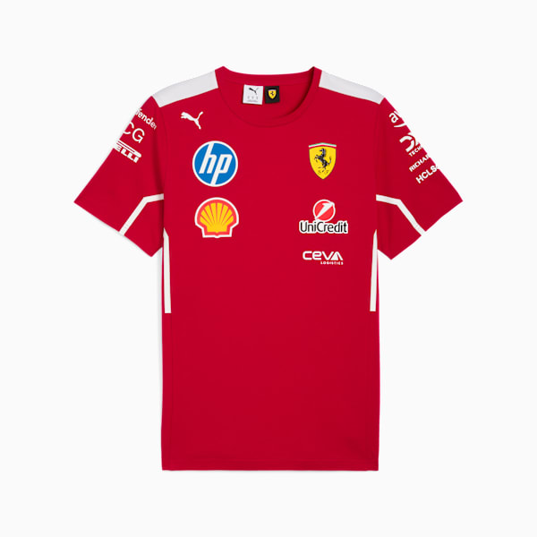 Scuderia Ferrari 2025 Team Men's Motorsport Tee, Dark Cherry, extralarge-IND