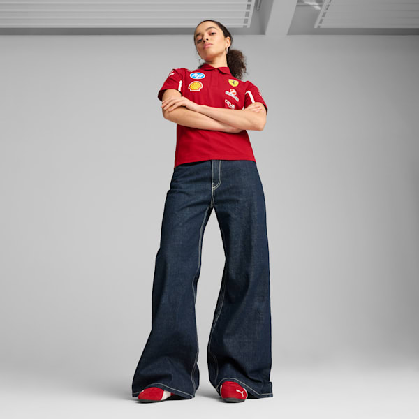 Scuderia Ferrari 2025 Team Women's Motorsport Polo, Dark Cherry, extralarge-IND