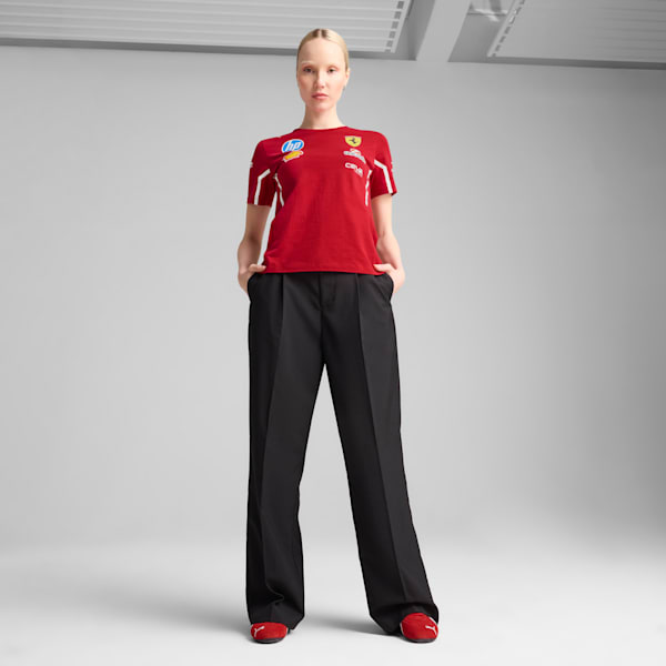 Scuderia Ferrari 2025 Team Motorsport Women's Tee, Dark Cherry, extralarge-IND