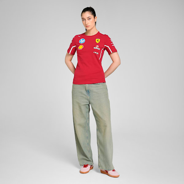 Scuderia Ferrari 2025 Team Motorsport Women's Tee, Dark Cherry, extralarge-IND