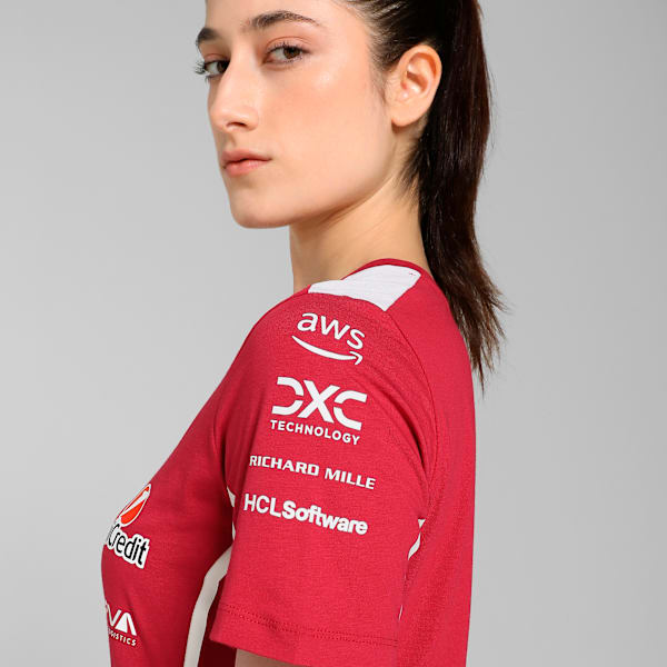 Scuderia Ferrari 2025 Team Motorsport Women's Tee, Dark Cherry, extralarge-IND