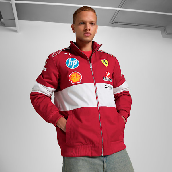 Scuderia Ferrari Team Men's Motorsport Racing Jacket, Dark Cherry, extralarge-IND