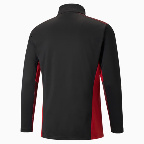 AC Milan Men's Training Slim Fit Jacket, Puma Black-Tango Red, extralarge-IND