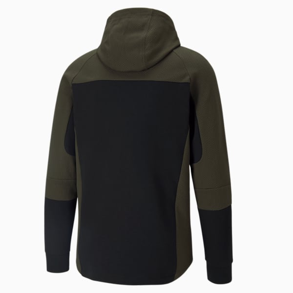 Man City Evostripe Hooded Men's Football Jacket, Cotton Black-Forest Night, extralarge-IND