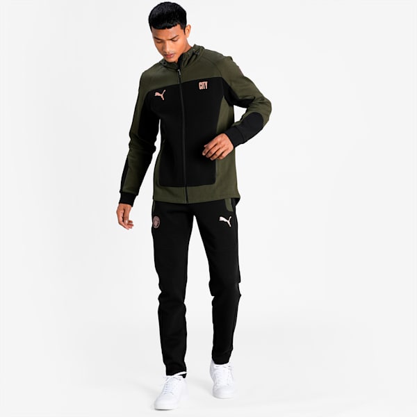 Man City Evostripe Hooded Men's Football Jacket, Cotton Black-Forest Night, extralarge-IND