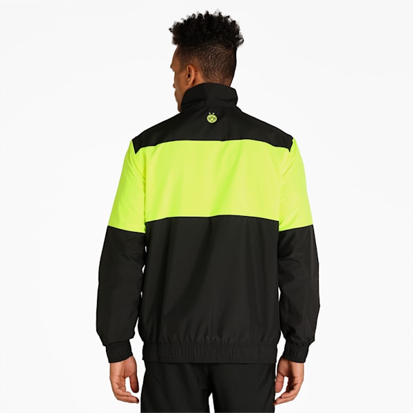 BVB Men's Prematch Jacket, Puma Black-Safety Yellow