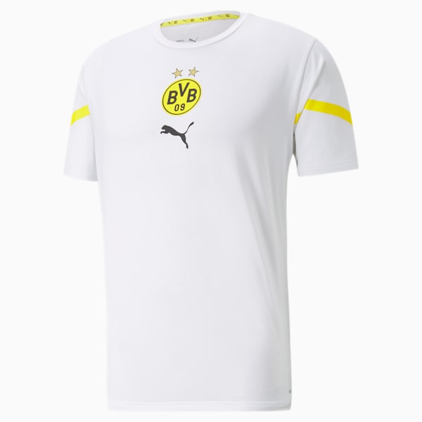 BVB Prematch Men's Regular Fit Jersey, Puma White-Cyber Yellow, extralarge-IND