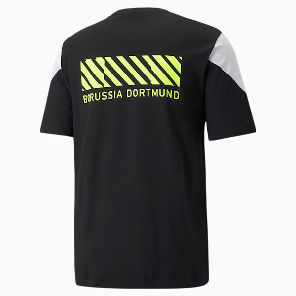 BVB ftblCulture Men's T-Shirt, Puma Black-Safety Yellow, extralarge-IND