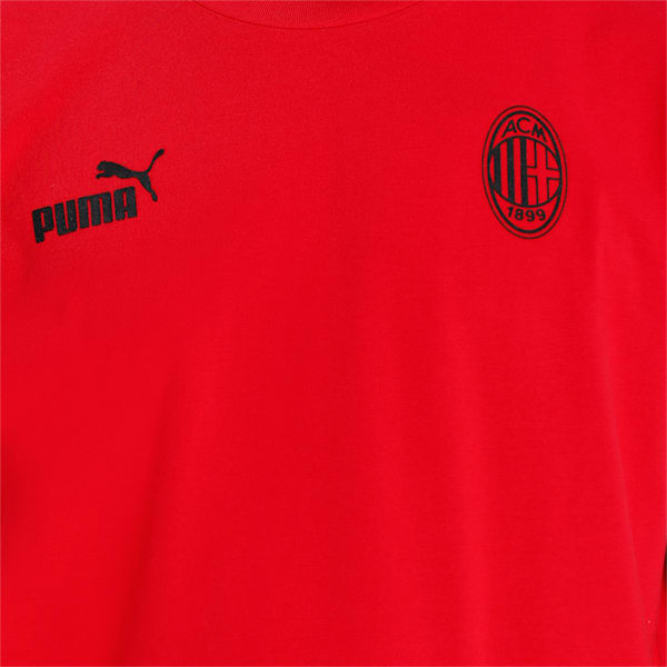 AC Milan Football Culture Men's T-Shirt, Tango Red -Puma Black