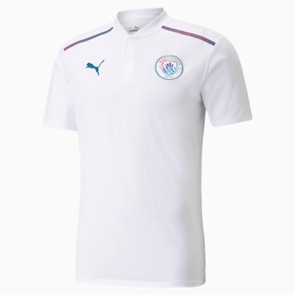 Man City Casuals Men's Football Polo Shirt, Puma White
