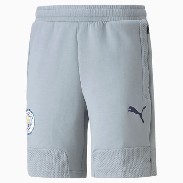 Manchester City F.C. Casuals Men's Regular Fit Sweat Shorts, Quarry-Peacoat, extralarge-IND