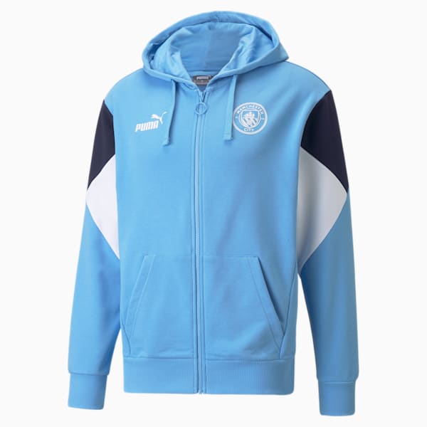 Manchester City FtblCulture Full-Zip Men's Soccer Hoodie, Team Light Blue-Puma White, extralarge