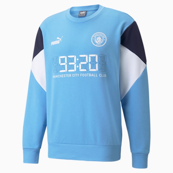 Man City FtblCulture Men's Football Sweater, Team Light Blue-Puma White