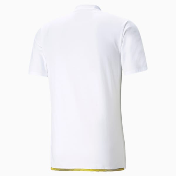 BVB Casuals Men's Slim Polo, Puma White-Cyber Yellow, extralarge-IND
