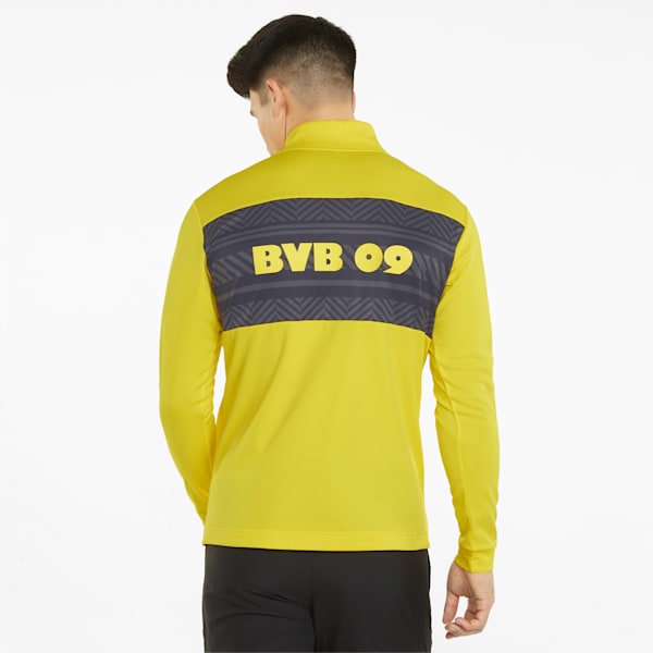 メンズ ドルトムント BVB プレマッチ 1/4 ジップ トップ, Cyber Yellow-Puma Black, extralarge-JPN