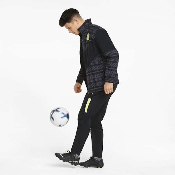BVB Prematch Men's Football Jacket, Puma Black-Safety Yellow