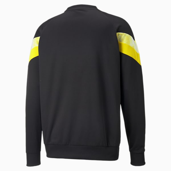 BVB Iconic MCS Crew Men's Sweatshirt, Puma Black-Cyber Yellow