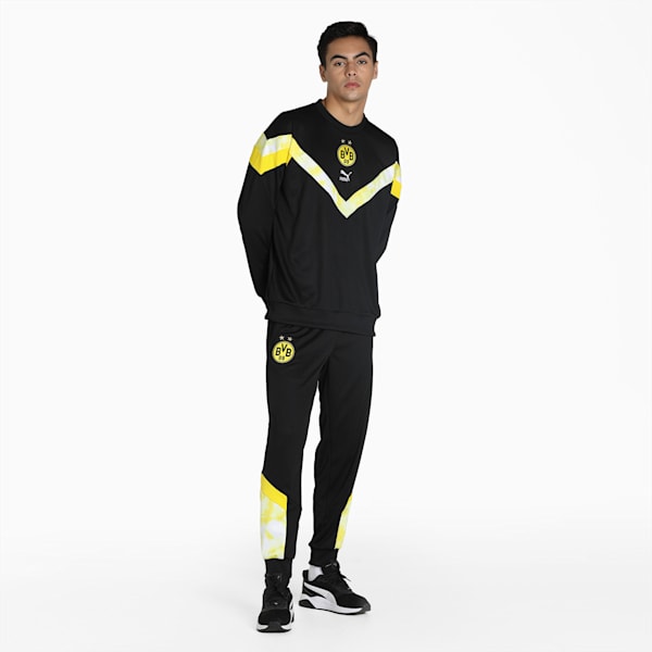 BVB Iconic MCS Crew Men's Sweatshirt, Puma Black-Cyber Yellow