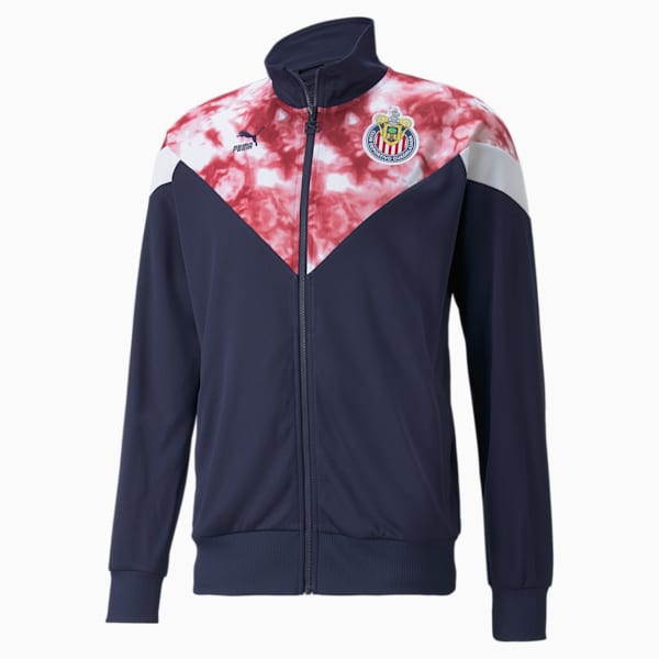 Chamarra deportiva de fútbol de malla Hombre MCS Iconic Chivas, Peacoat-Chili Pepper, extralarge