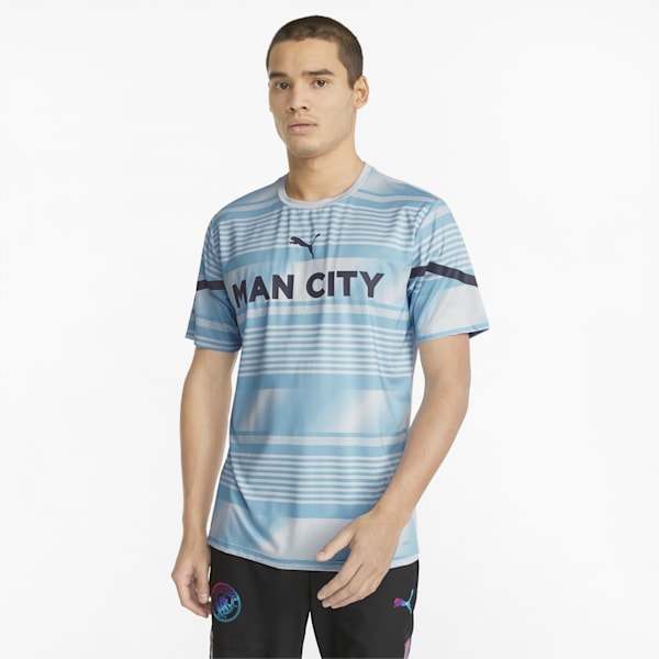 Camiseta de fútbol de concentración del Man City para hombre, Heather-Peacoat