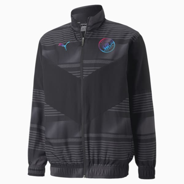 Chaqueta de fútbol prepartido para hombre Man City, Puma Black, extralarge