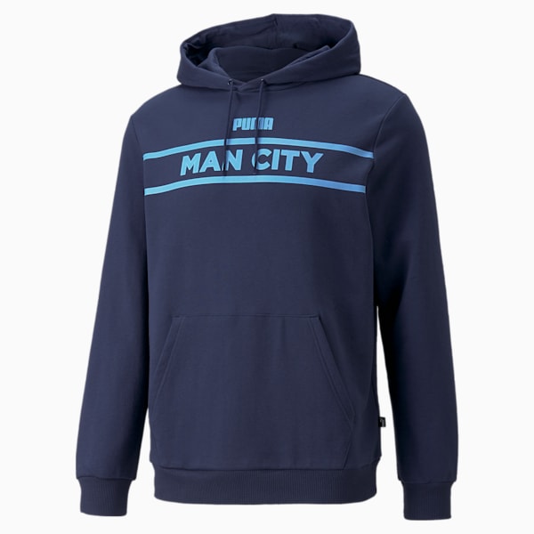 Manchester City FtblLegacy Men's Regular Fit Football Hoodie, Peacoat-Team Light Blue, extralarge-IND