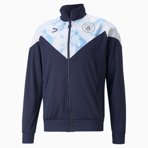 Manchester City Iconic MCS Men's  Track Jacket, Peacoat-Puma White, extralarge-IND