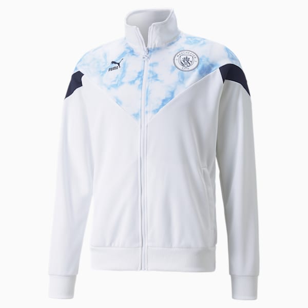 Manchester City Iconic MCS Men's  Track Jacket, Puma White-Team Light Blue, extralarge-IND