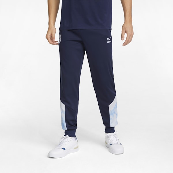 Manchester City Iconic MCS Men's  Track Pants, Peacoat-Puma White