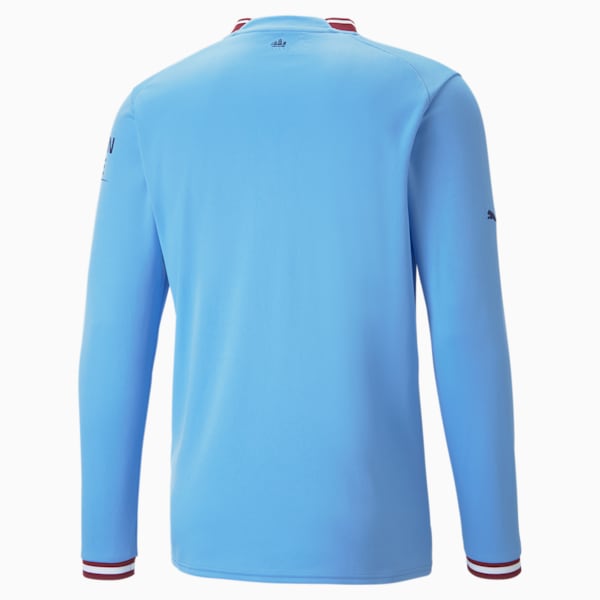 Manchester City F.C. Home 22/23 Long Sleeve Replica Jersey Men, Team Light Blue-Intense Red, extralarge-GBR