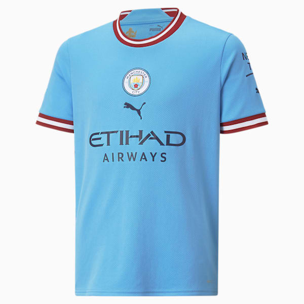 Manchester City F.C. Home Youth Replica Jersey, Team Light Blue-Intense Red