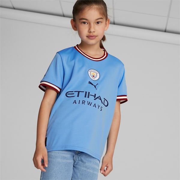 Jersey juvenil réplica local del Manchester City F.C. 22/23, Team Light Blue-Intense Red, extralarge
