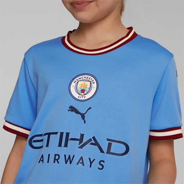 Jersey juvenil réplica local del Manchester City F.C. 22/23, Team Light Blue-Intense Red, extralarge