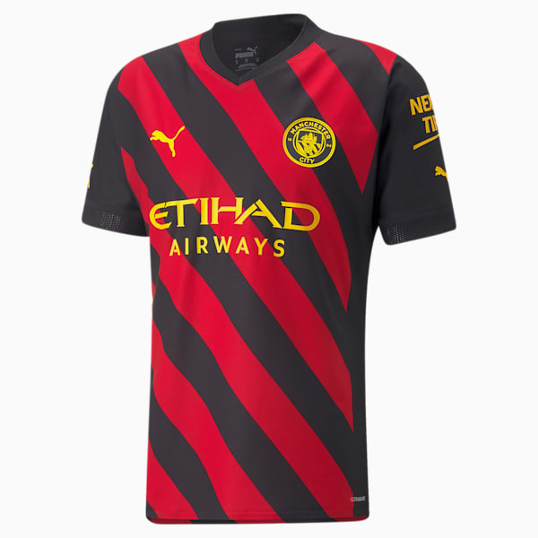 Manchester City F.C. Away 22/23 Authentic Men's Jersey, Puma Black-Tango Red, extralarge-IND