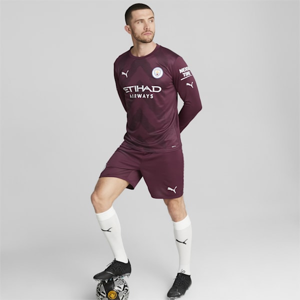 Manchester City F.C. Football Goalkeeper Long Sleeve Replica Jersey Men, Grape Wine-Puma Black