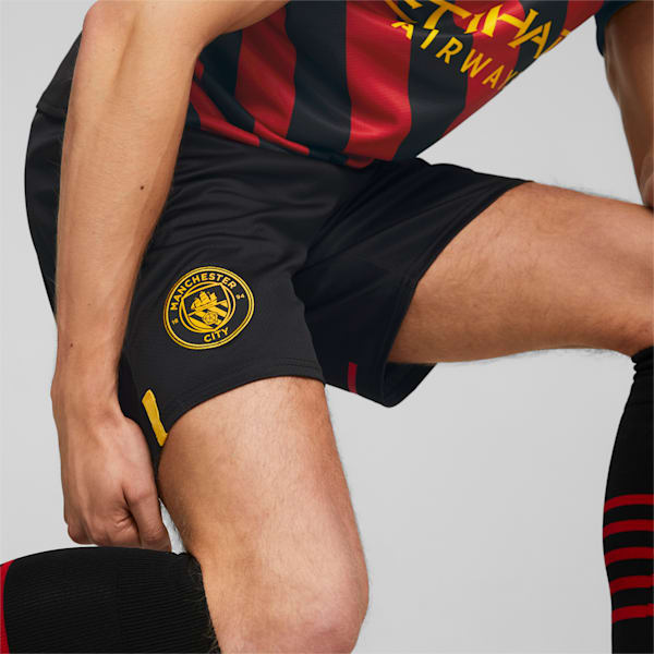 Manchester City F.C. Men's Replica Shorts, Puma Black-Tango Red