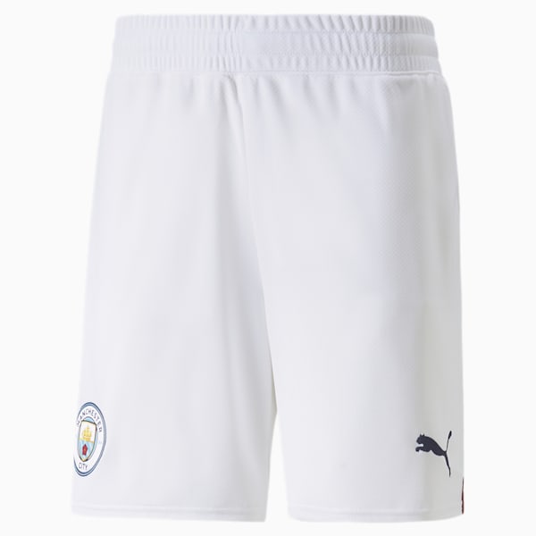 Manchester City F.C. Men's Replica Shorts, Puma White-Intense Red, extralarge-IDN