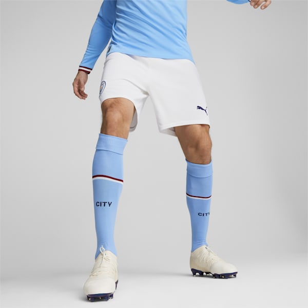 Shorts para hombre réplica del Manchester City F.C.22/23, Puma White-Intense Red, extralarge