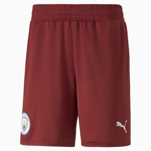 Manchester City F.C. Men's Replica Shorts, Intense Red-Puma White, extralarge-IND