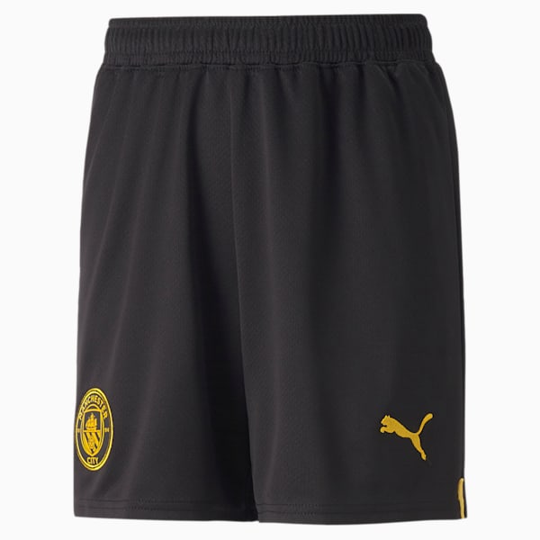 Manchester City F.C. 22/23 Youth Regular Fit Replica Shorts, Puma Black-Tango Red, extralarge-IND