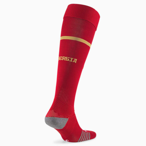 Serbia Football Replica Home Socks Men, Chili Pepper-Victory Gold