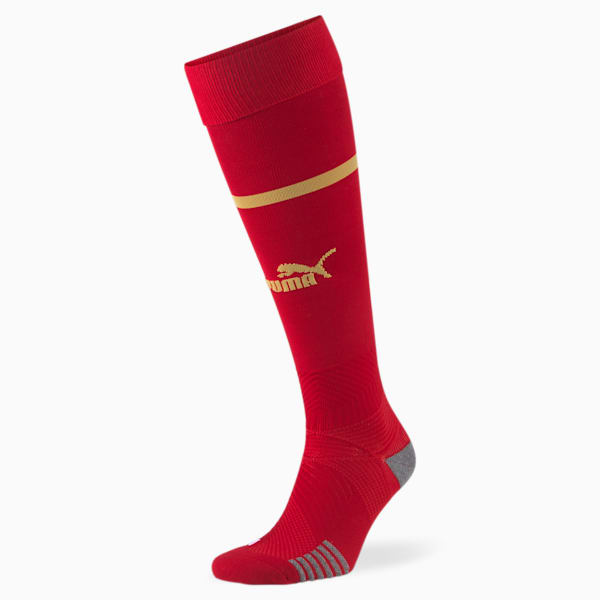 Serbia Football Replica Home Socks Men, Chili Pepper-Victory Gold