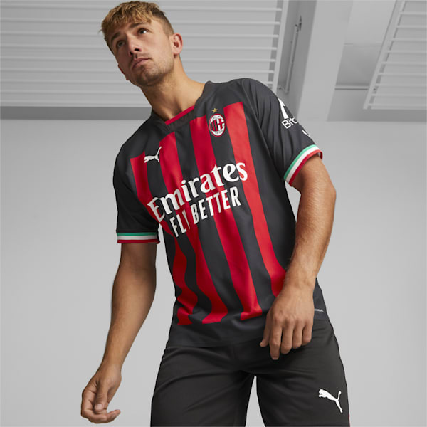 Maillot A.C. Milan de l’équipe 2022/2023 Authentic pour hommes, Puma Black-Tango Red, extralarge